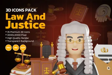 Law And Justice 3D Icon Pack