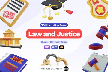 Law And Justice 3D Icon Pack