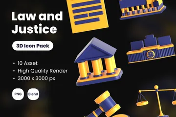 Law And Justice 3D Icon Pack