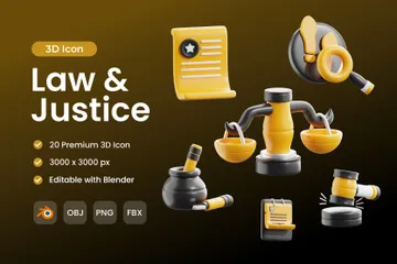 Law And Justice 3D Icon Pack