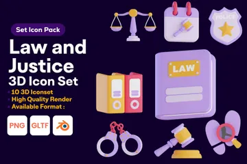 Law And Justice 3D Icon Pack