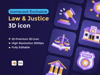 Law & Justice 3D Icon Pack