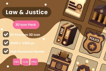 Law & Justice 3D Icon Pack