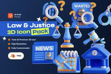 Law & Justice 3D Icon Pack