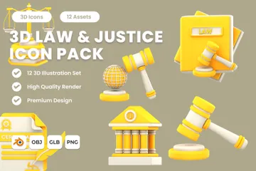 Law & Justice 3D Icon Pack