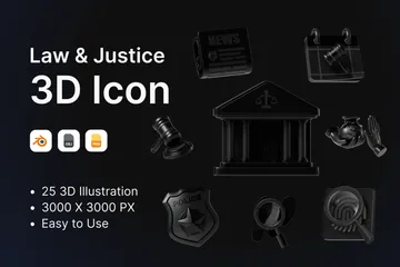 Law & Justice 3D Icon Pack