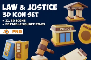 Law & Justice 3D Icon Pack