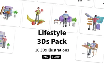 Lebensstil 3D Illustration Pack