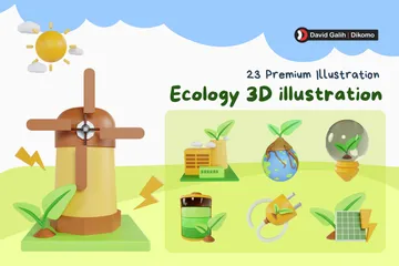 Écologie - Passez au vert Pack 3D Illustration