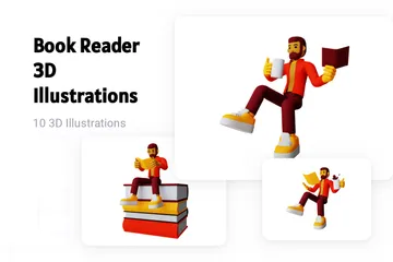 Lector de libros Paquete de Illustration 3D