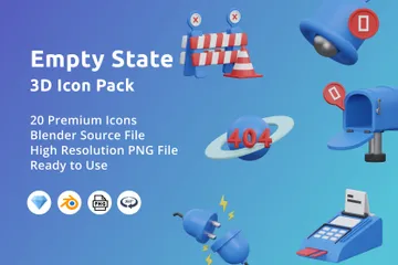 Leerer Zustand 3D Icon Pack
