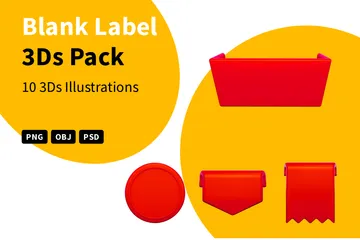 Leeres Etikett 3D Icon Pack