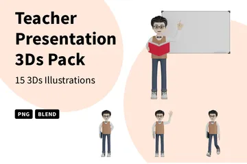 Lehrerpräsentation 3D Illustration Pack