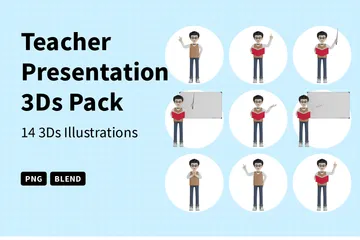Lehrerpräsentation 3D Illustration Pack