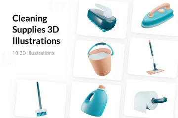 Les fournitures de nettoyage Pack 3D Illustration