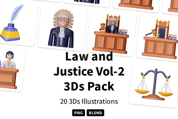 Ley y justicia vol-2 Paquete de Icon 3D