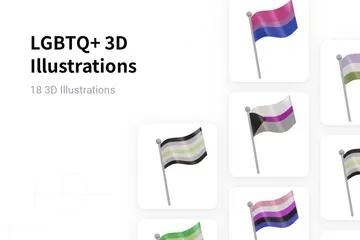 LGBTQ+ Paquete de Flag 3D