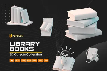 Library Books 3D Icon Pack