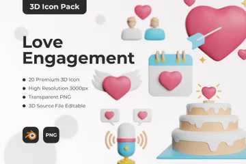 Liebe, Verlobung 3D Icon Pack