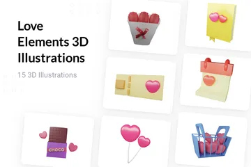 Elemente der Liebe 3D Illustration Pack