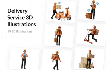 Lieferservice 3D Illustration Pack