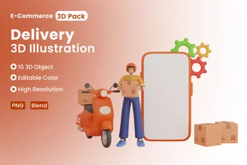 Lieferung 3D Illustration Pack