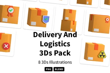 Lieferung und Logistik 3D Icon Pack