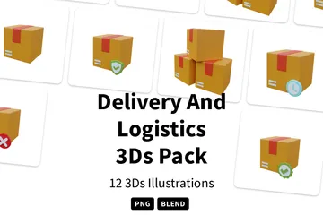 Lieferung und Logistik 3D Icon Pack