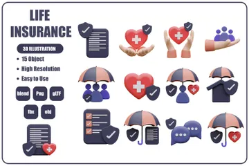 Life Insurance 3D Icon Pack
