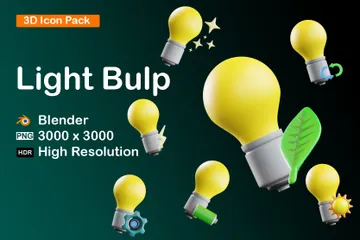 Light Bulb 3D Icon Pack