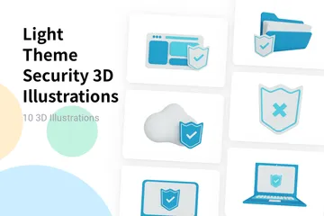 Light Theme Security 3D Illustration Pack