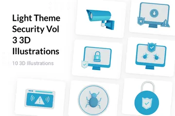 Light Theme Security Vol 3 3D Illustration Pack