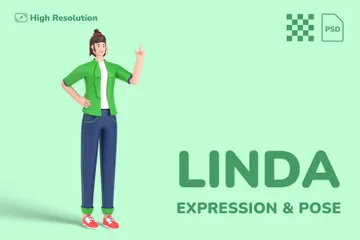 リンダの表情とポーズ 3D Illustrationパック