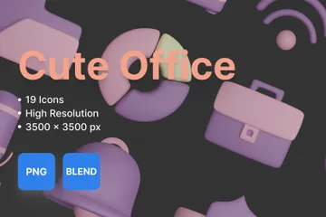 Linda oficina Paquete de Icon 3D