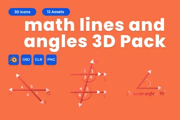 Linhas e ângulos matemáticos Pacote de Icon 3D