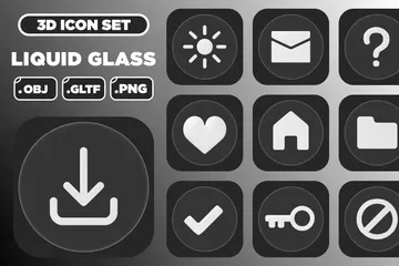 Liquid Glass UI UX 3D Illustration Pack