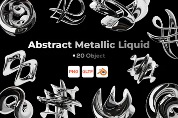 Liquide métallique abstrait Pack 3D Icon