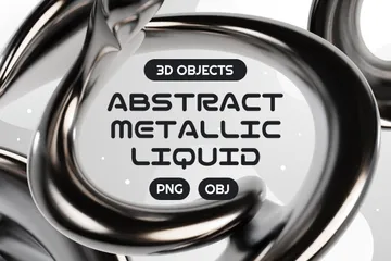 Liquide métallique abstrait 3D Icon Pack