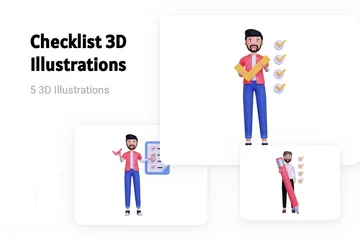Lista de controle Pacote de Illustration 3D