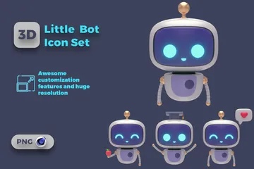 Little Bot 3D Illustration Pack