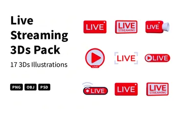 Live Streaming 3D Icon Pack