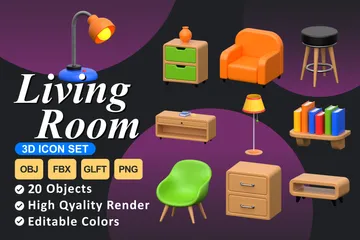 Living Room 3D Icon Pack
