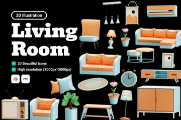 Living Room 3D Icon Pack