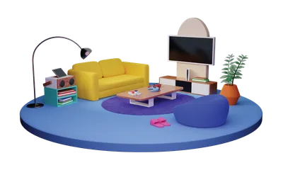 Living Room Furniture 3D Illustration Pack