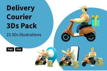 Courrier de livraison Pack 3D Illustration