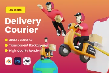 Courrier de livraison Pack 3D Illustration