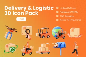 Livraison Fret et Logistique Pack 3D Icon