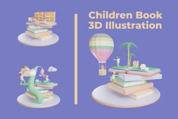 Livro infantil Pacote de Illustration 3D