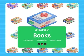 Livros Pacote de Icon 3D