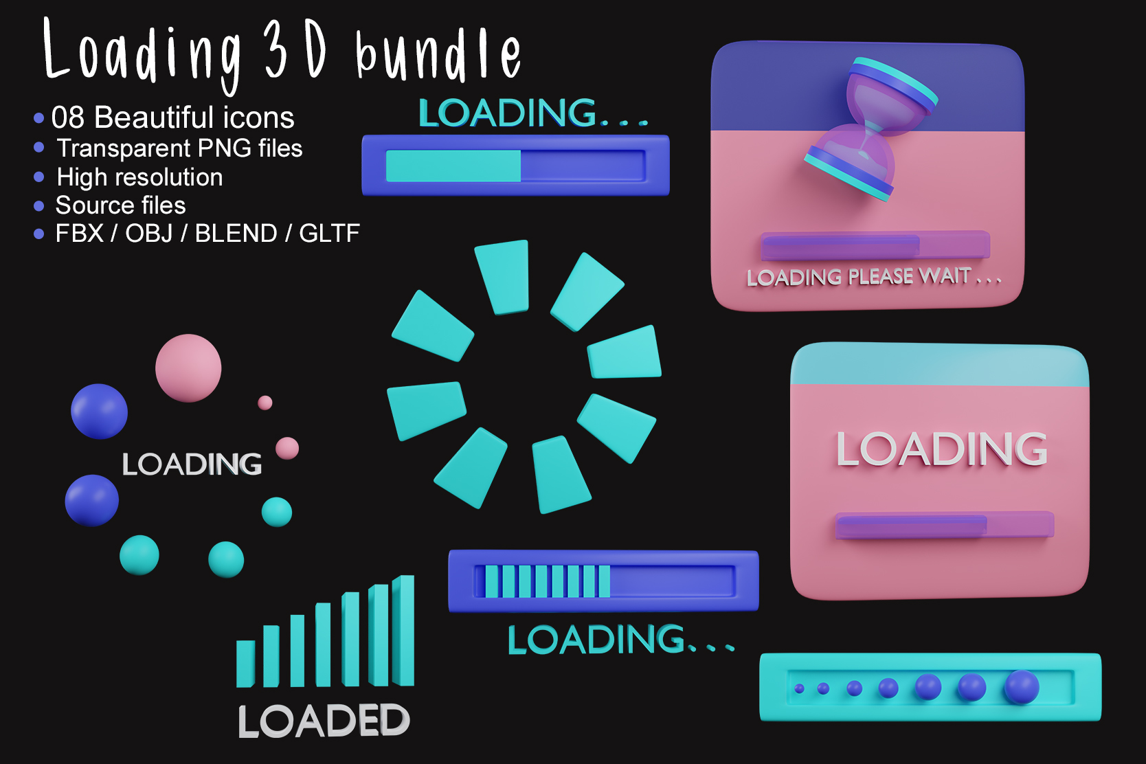 Premium Loading 3D Illustration pack from User Interface 3D Illustrations